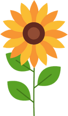 Isolated Sunflower Icon Flat Design - Canva Fresh Png