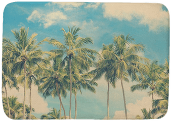 Vintage Tropical Palm Trees Bath Mat U2022 Pixers - We Live To Change Wall Mural Palm Trees Png