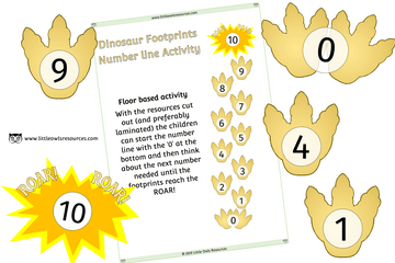 Free Dinosaur Footprint Number Line Png