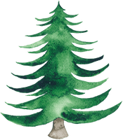 Watercolor Tree Christmas Free Transparent Image HD - Free PNG