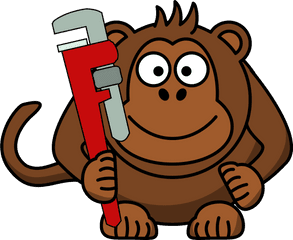 Plumber Cartoon Monkey - Monkey With A Monkey Wrench Png