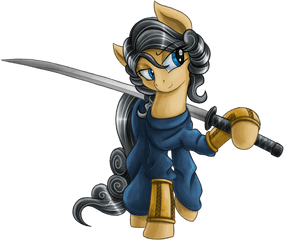 Download Theomegaridley Clothes Earth Pony Female Katana - Cartoon Png