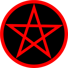 Wicca Pentacle Pentagram Triple Goddess - Red Pentagram Black Background Png