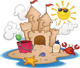 Sandcastle Clipart Beach Toy - Castillo De Arena Animado Png