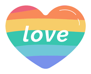 Love Rainbow Heart Sticker - Vertical Png