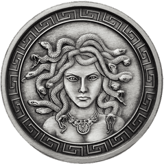 Statue Head Of Medusa Transparent Png - Medusa Coin