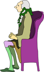 Scared Man Sitting - Clip Cartoon Person Sitting On A Chair - Free PNG