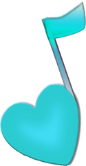 Download Blue Music Note - Blue Heart Music Notes Png