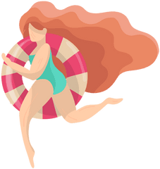 Women Girl Bathing Suit Swimsuit Hair - Swimming Woman Illustration Png