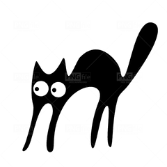 Cute Funny Black Cat Silhouette Png - Photo 874 Pngfile Free Printable Cat Bookmarks