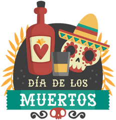 Day Of The Dead Skull Tequilla Logo - Letreros De Dia De Muertos Png