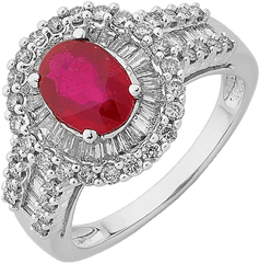 Ruby Ring - White Gold Ruby U0026 Diamond Ring 762479 Ring Png