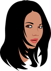 Library Of Long Black Hair Graphic Png Files - Black Hair Woman Clipart