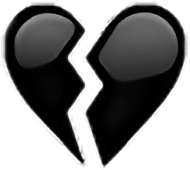 Black Tumblr Stuff Brokenheart Broken - Broken Heart Png