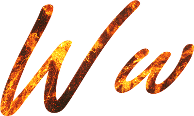 Letter W Fire - Calligraphy Png