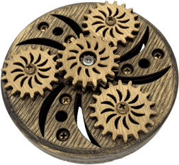 Wooden Geared Fidget Spinner - Kinetic Rose Circle Png