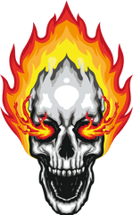 Skull Fire Car Decal - Calavera Con Fuego Png
