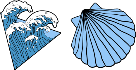 Vsco Girl Ocean Waves And Shell Cursor U2013 Custom - Great Scallop Png