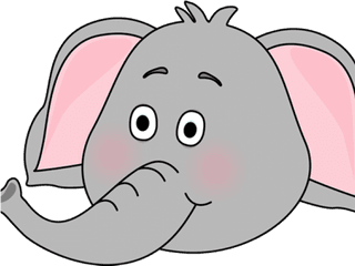 Face Clipart Baby Elephant - Elephant Face Clip Art Png