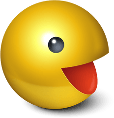 Face Gaming Pacman Smiley Cute Emot Game Yellow - Games Icon Png