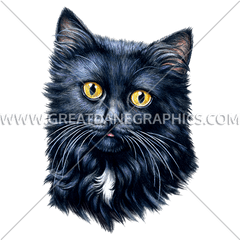 Black Cat Face Production Ready Artwork For T - Shirt Printing Black Cat Png