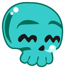 Skull Emoji Cold Sticker - Clip Art Png