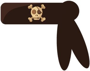 Pirate Skull Bandana Black - Automotive Decal Png