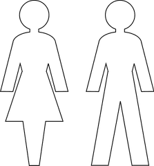 Restroom Symbols - Toilet Sign White Png