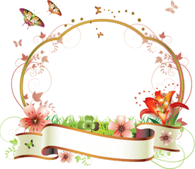 Cuadro Frame Paper Flower Free Hq Image - Bingkai Bunga Png Vector