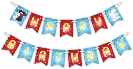 Download Magic Show Happy Birthday Party Banner - Happy Birthday Garland Png