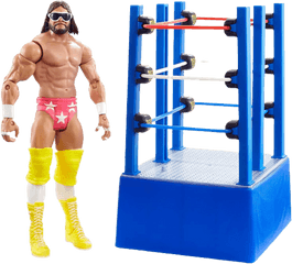 Wrestlemania Iii Randy Savage Action - Wwe Wrestlemania Ring Action Figures Png