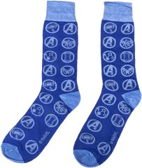Marvel - Avengers Endgame Cosmic Symbols Blue Socks Png