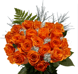 Orange Rose Bouquets 24 Roses Flowers - Big Flower Bouquet Png