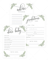 Greenery Baby Shower Games Bundle - Paper Png