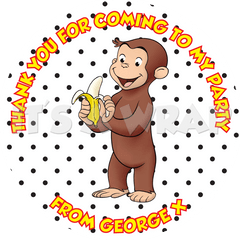 Curious George Sweet Cone Stickers - Curious George With Banana Png