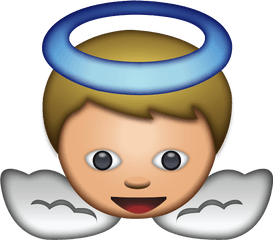 Download White Baby Angel Emoji - Emoji Angel Png