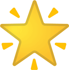 Glowing Star Icon - Gold Star Emoji Png