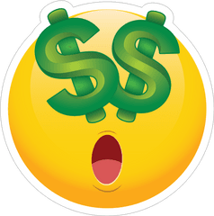 Cute Money Eyes Dollars Emoji Sticker - Emoji With Money Eyes Png