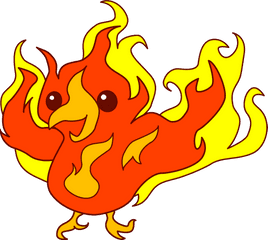 Cartoon Flame Png - Phoenix Bird Clip Art Bird On Fire Cute Phoenix Clipart