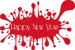 New Year Text Red Font For Happy Holiday - Free PNG