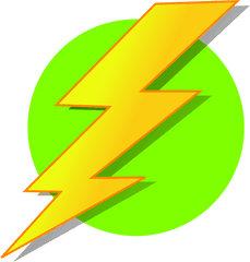 Yellow - Yellow Lightning Bolt With Green Background Clipart Png