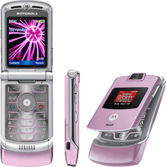 Flip Phones Old Phone - Pink Motorola Razr Png