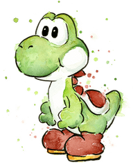 Yoshi Watercolor T - Shirt Yoshi Art Png