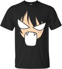 Anime Angry Face Shirt Manga Japanese Otaku Style - Black T Png