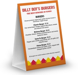 Download Hamburger Table Tent Menu - Document Png