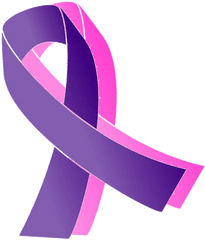 Hope Clipart Purple Ribbon Transparent - Pink And Purple Cancer Ribbon Png