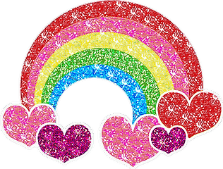 Glitter Rainbow Clipart Png - Glitter Transparent Rainbow Heart