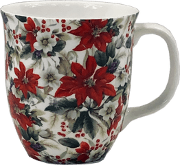 Pretty Chintzy Poinsettia Java Mug - Serveware Png