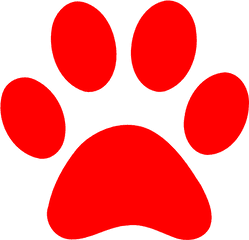 Dog Paw Print Stencil Clipart - Red Paw Print Clip Art Png