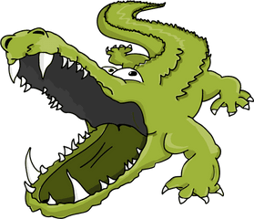 Reptile Artwork Crocodile Png Clipart - Cartoon Crocodile With Open Mouth